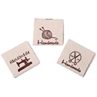 BYFRI 50pcs Hecha a Mano De La Tela De Algodón Etiquetas Etiquetas Ropa del Traje Etiquetas De Tela Hecha a Mano con…
